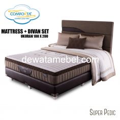 Mattress Divan Set Size 100 - Comforta Super Pedic 100 Set  / Black